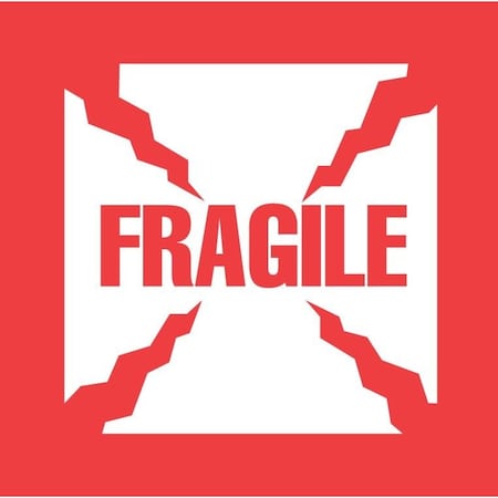 Decker Tape Products Label, DL1020, FRAGILE, 2-1/2" X 2-1/2", 500 labels/roll DL1020